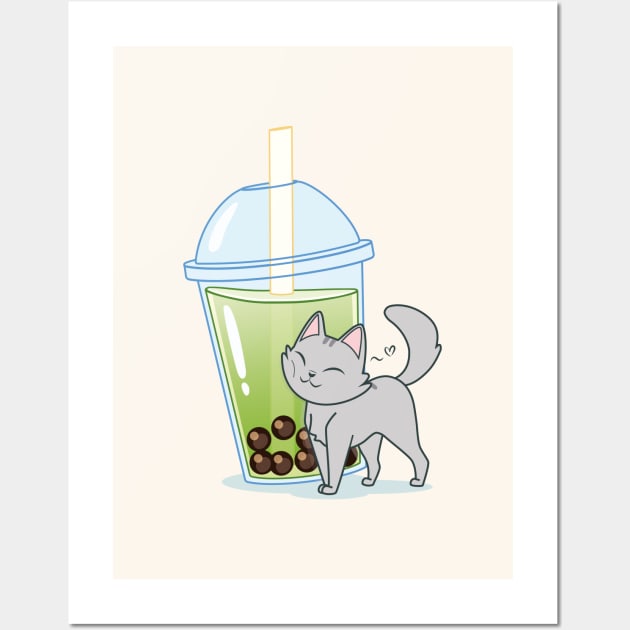 Purrfect matcha Wall Art by Yuchi